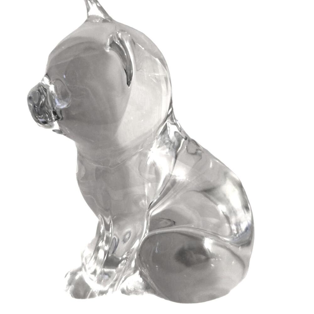 Vintage 80s Princess House Lead Crystal Sitting Cat Paperweight Figurine